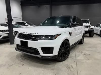 non-smoker 2020 Land Rover Range Rover Sport HSE Diesel 4D Utility in White with Black interior, front three quarter view