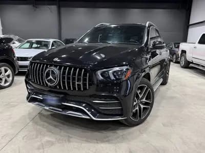 garage kept, non-smoker 2021 Mercedes-Benz GLE-Class GLE53AMG in Black with Black interior, front three quarter view