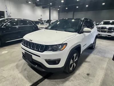 2018 Jeep Compass North in White with White interior, front three quarter view