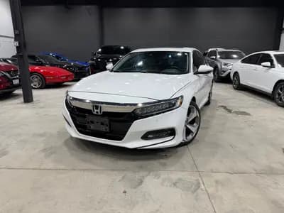 non-smoker 2018 Honda Accord Touring in White with Beige interior, front exterior view