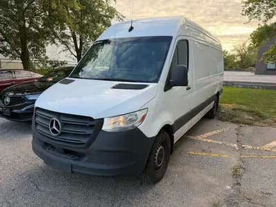 2024 Mercedes-Benz Sprinter 2500 High Roof in White with Black interior, front three quarter view