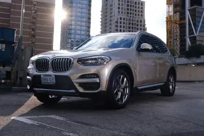Certified, local vehicle 2021 BMW X3 xDrive30i in Beige with Black interior – front exterior view