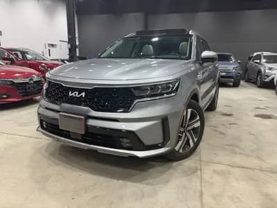 2022 Kia Sorento SX PHEV in Gray with White interior, front exterior view