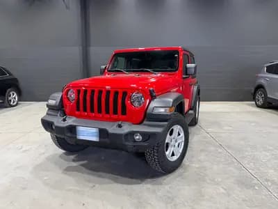 Certified, garage kept, non-smoker 2021 Jeep Wrangler Sport 2D Utility 4WD in Red with Black interior – front exterior view