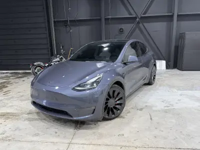 2022 Tesla Model Y Performance in Gray with White interior