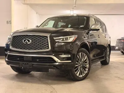 2018 Infiniti QX80 Technology in Black with Brown interior