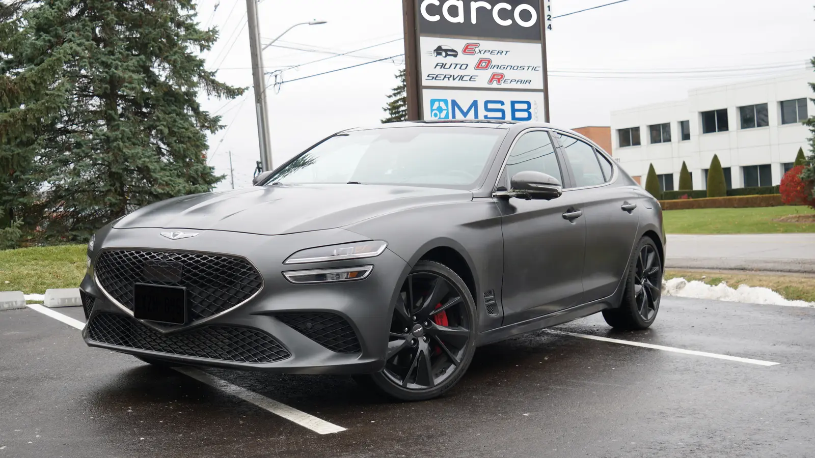 Certified 2023 Genesis G70 Sport 3.3T in Gray with Black interior